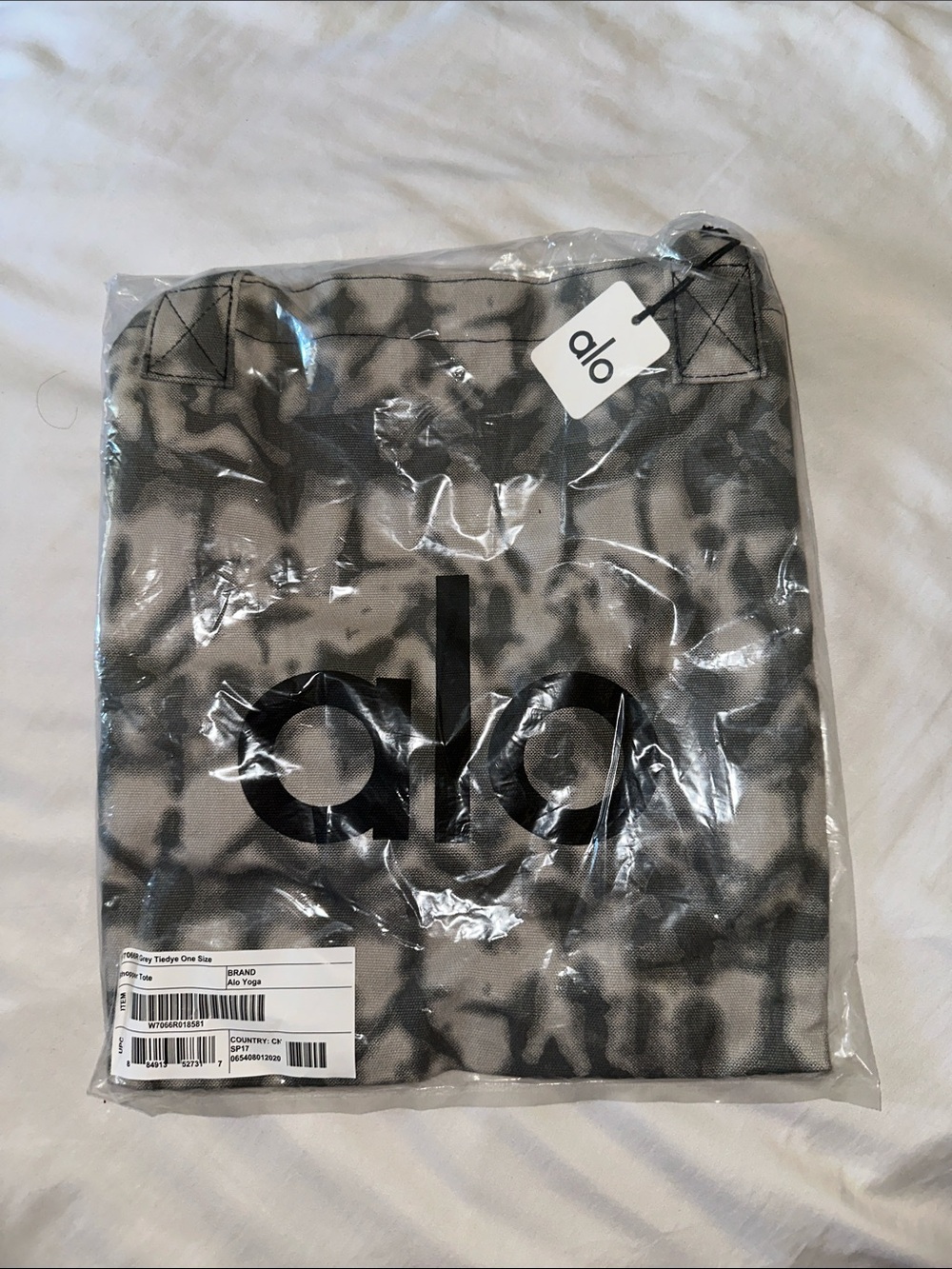 ALO Yoga Gray Tie-Dye Logo Tote